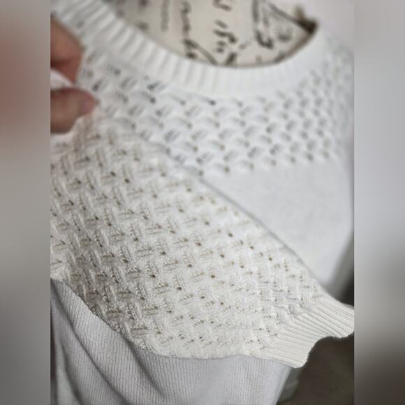 LOFT Womens Off White Long Sleeve Sweater Size Medium - Picture 5 of 7